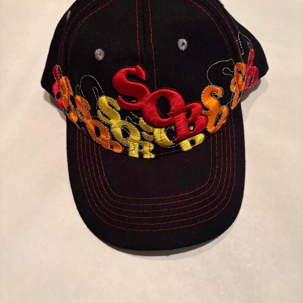 Vintage Y2K "SOB" Graffiti Flame Embroidered Baseball Cap